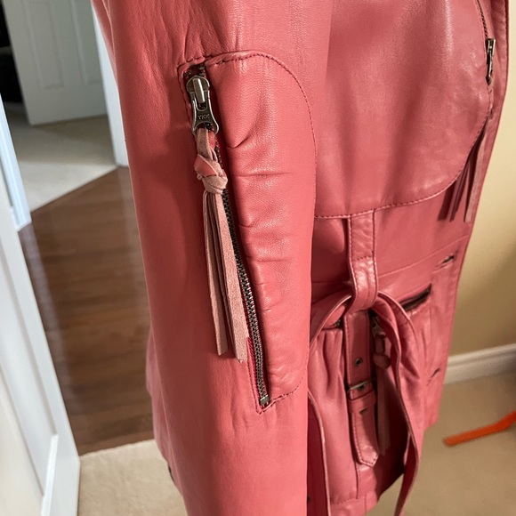 VIAVENETO 100% leather jacket size XS nice smoky rose colour - Picture 5 of 6